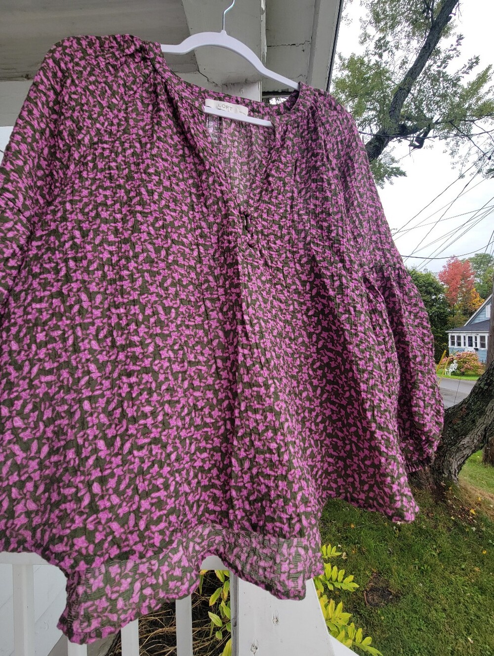 LOFT, Flowy Top, Size- XL Petite, Color- Punk And Green